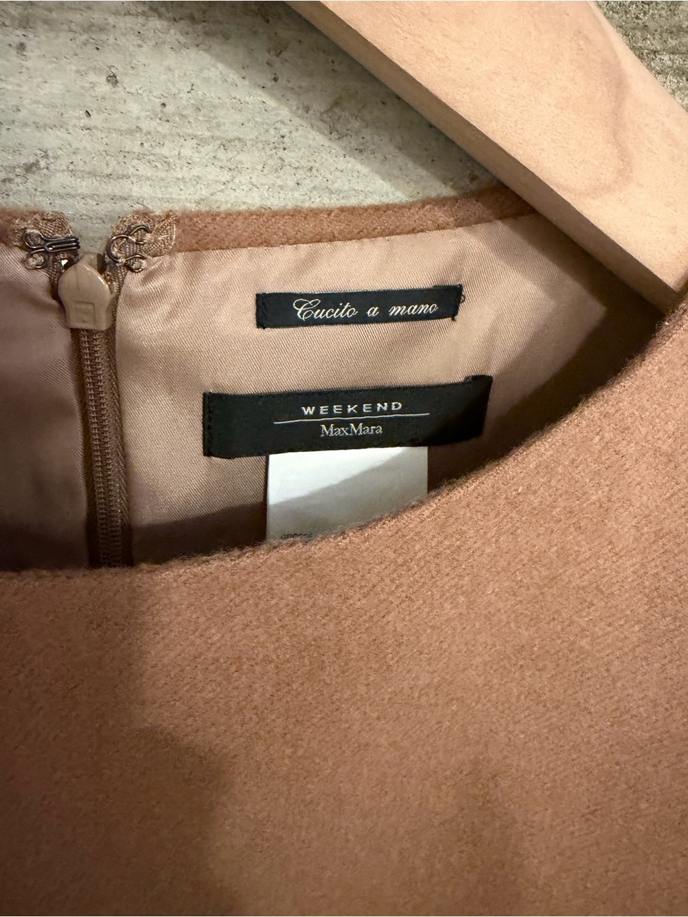 MaxMara Camel Wool Sleeveless Shift Dress - Picture 2 of 10
